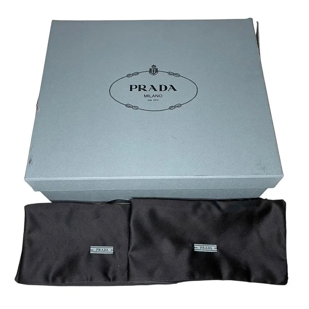 Prada Patent Leather Elastic Strap Sandals 93mm Heel Giacinto Size 39 Open Toe